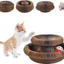 Kitty Curlz Cat Toys for Indoor Cats, Magic Organ Cat Scratch Pad with Bell Ball, Interactive cat Toys kurlz for Indoor Cats, Foldable Design, Exercise Anxiety Relief Toy Protect Furniture