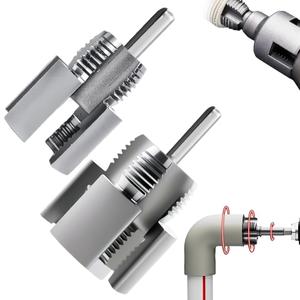 Pipe Thread Cutting Tool, 1/2'' and 3/4'' Water Pipe Internal and External Integrated Threader, Electric Drill Compatible PVC Pipe Threader Kit, PVC Threader Maker Tool for Electric Drill (1/2"+3/4")