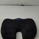 Everlasting Comfort Doctor Recommended Memory Foam Seat Cushion for Office Chairs & Car Seat - Ergonomic Office Desk Accessories for Tailbone Pain Relief, Sciatica & Back Support (Black)