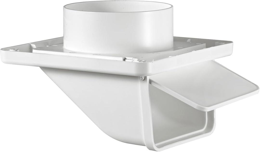 Lambro 143W 4-inch Plastic Soffit Exhaust Dryer Vent with Damper - White