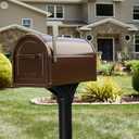 Architectural Mailboxes Hillsborough Heavy duty Decorative Steel Metal Post Mounted Mail Box for outside, Copper, Large Curbside Mailbox with Magnetic Latch