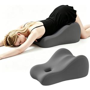 Memory Foam Wedge Pillow Intimacy Couples Pillow, Pregnant Ergonomic Contoured Position Pillow for Sleeping & Reading, Multi-Functional Bed Pillow Back Support Cushion All Grey