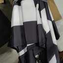 JEAREY 9FT Outdoor Patio Umbrella, Market Umbrella, Black & White Stripe