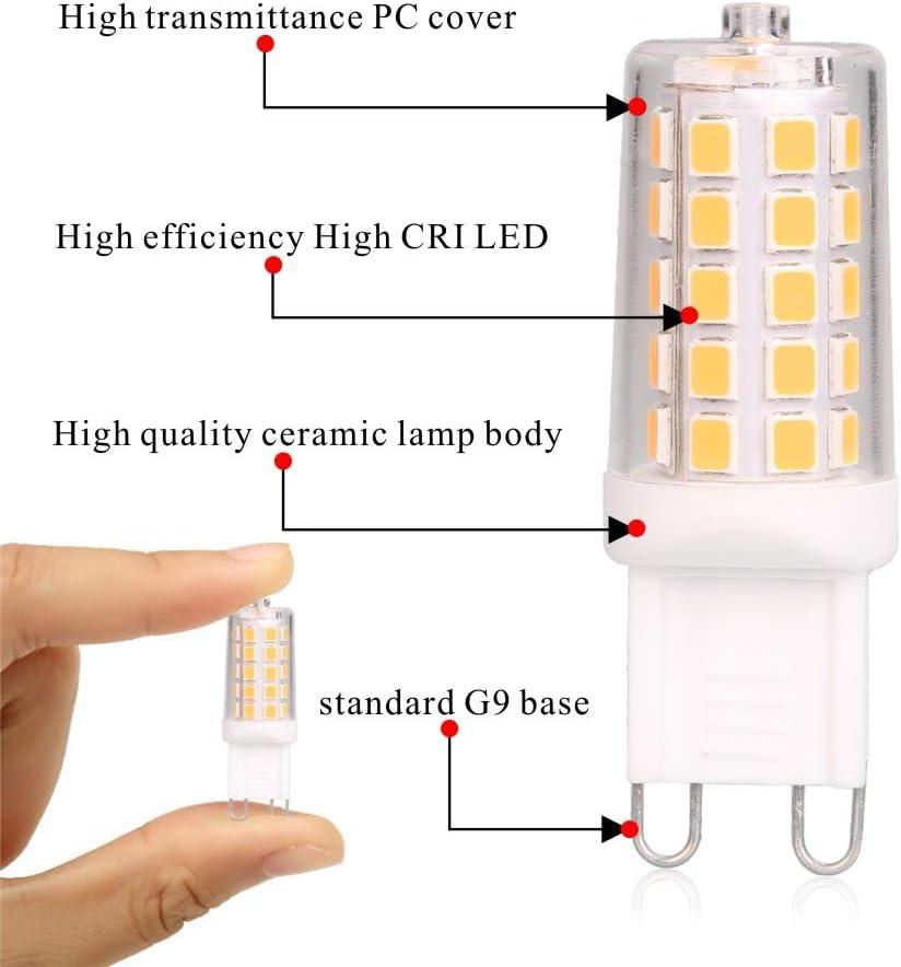 BAOMING G9 LED Bulb Dimmable 4W, 40 Watt T4 G9 Halogen Equivalent, 2700K Soft Warm White, 120V No-Flicker, Chandelier Lighting 450LM (4 Pack)