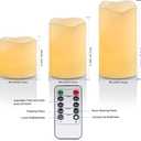 VETOUR Flameless Battery Operated Candles: Pack of 6 LED Flickering Candle H4 5" 6" D3 Real Wax Pillar Electric Candles with 10-Key Remote and Timer for Home Party Christmas Decor