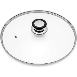 Glass Lid for Frying Pan, Fry Pan, Skillet, Pan Lid with Handle Coated in Silicone Ring,10.5"/26cm, Clear