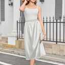 Litherday Half Slip for Under Dress Lace Long Underskirt Elastic Waist Satin Midi Skirt (XXL)