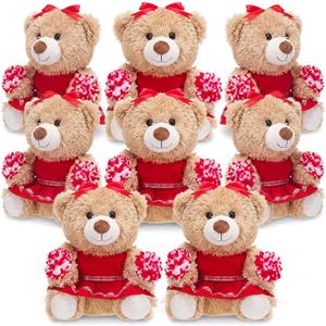 6pcs Cheerleading Bear Plush Bulk Cute Cheerleading 12 Inches Bears School Graduation Gift for Cheerleader Lovers Girl Boys Team Party Favors Gifts
