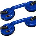 SOLUDE 2 Pack Heavy Duty Vacuum Handle Suction Cups - Aluminium Glass Holder for Lifting Large Windows/Tiles/Mirrors/Granite/Floor Gap Fixer & Windshield Removal Tool, Blue
