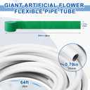66 ft Flexible Pipe PVC Tubing for Artificial Flowers 16 mm Bendable Pipe Stem for Fake Floral Balloon Arch Wedding Arrangement Prop Decor with Tube Cutter 12 Green Crepe Paper (Not Include Flowers)