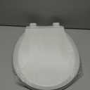 Round Toilet Seat Soft Close 16.5'', Standard Universal Toilet Lid Round with PP Material Safe, Easy to Clean and Install, Ergonomic design, Never Loosens, 2 Years Support, White Plastic