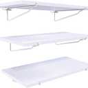 HUHOLE White Pegboard Shelf 3 Pack, Only Fits 1/4 Pegboard, Heavy Duty Peg Board Shelving for Organization, Wooden Pegboard Shelves for Garage, Pegboard Accessories for Crafts Room, Office