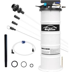 6.5L Oil Extractor - Pneumatic/Manual Vacumm Fluid Extractor Fluid Change Pump with Extended Oil Suction Hose and A Brake Bleeding Hose for Automotive Fluids Vacuum Evacuation