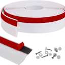 Gaahing Garage Door Top and Sides Seal Strip, Universal Weather Stripping, Self-Adhesive Weatherproofing Molding Trim with 40 Sets of Screws (White, 32.8 FT)