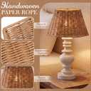 Woven Lamp Shades Set of 2, 6" x 10" x 8" Small Boho Lampshade Bell Shape Replacement Lampshade with Spider Fitter for Table Lamp Bedside Farmhouse Rustic (Paper Rope), 6" top x 10" bottom x 8" slant