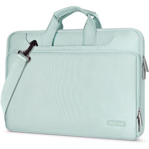 MOSISO 360 Protective Laptop Bag 13.3 inch, Computer Bag Compatible with MacBook Air 13/Pro 13 inch/Pro 14 inch, 13-14 inch HP,Dell,Notebook, Laptop Carrying Case with Strap&Handle&Belt, Mint Green