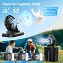 Portable Misting Fan with 11L Bucket & 20000mAh BatteryRechargeable Battery Powered Fans for Patios with Night Light, 3 Wind Speed & 3 Spray Mister Camping Outdoor Fans, Waterproof Design
