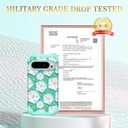 Hocase for Google Pixel 9 Pro XL Case, Shockproof Heavy Duty Protection Hard Plastic+Silicone Rubber Bumper Hybrid Protective Case for Google Pixel 9 Pro XL 6.8" 2024 - White Flowers in Teal