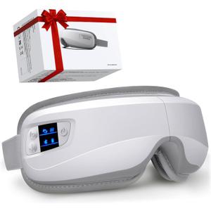 Eye Massager with Heat & Bluetooth Music, Mothers Day Birthday Gifts for Mom Women Men Her, Heated Eye Mask for Migraines Relief, Reduce Strain, Headache Relief and Improve Sleep, Eye Care Device