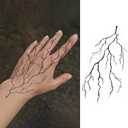 Lightning Bolt Temporary Tattoos for Men 2 Sheets Realistic Thunderbolt Hand & Finger Fake Tattoos, Waterproof, Long Lasting for 2 Weeks