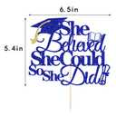 YUINYO She Believed She Could So She Did Cake Topper,2026 Graduation Cake Topper,Graduation Decorations for Girls,2026 High School/College/University Party Decoration (Dark blue)