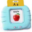 Lapare Audible Learning Toy with Music for Toddler Age 1 2 3 4 5, 520 Sight Words Flash Cards Kindergarten Toy for Boys to Learn Alphabet Number Color Shapes and More (520 Sight Words English + 4 songs, Cyan)