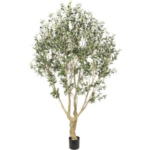 Realead Faux Olive Tree 7ft - Large Artificial Olive Tree Indoor with Realistic Leaves and Olives - Full and Grand Design Fake Olive Tree with Sturdy Base for Indoor Outdoor Office Decor