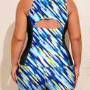 Arolina Tankini Swimsuits for Women Two Piece Athletic Bathing Suits Blouson Tankinis Top with Sporty Pockets Boy Shorts (M)