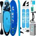 FunWater SUP Inflatable Stand Up Paddle Board 10'6×33"×6" Ultra-Light Inflatable Paddleboard with ISUP Accessories, Fins, Adjustable Paddle, Pump, Backpack