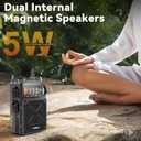 R11 Portable Shortwave Radio - 4000mAh/14800mWh NOAA/SW/AM/FM, Solar/Hand Crank/USB Charging, Bluetooth Receiver/USB/TF Playback,with Compass,Flashlight,SOS for Camping & Emergencies - Grey