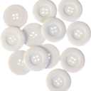 2 x Large Resin Sewing Buttons, 1-1/2 inch,38mm, 4-Hole, Multicolored Craft Buttons for DIY Projects, 30 Pack (White)