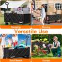 35" L Extra Long Wagons Carts Foldable, 360LBS Heavy Duty Collapsible Wagon with Wheels, Folding Wagon Portable Utility Cart for Groceries, Shopping, Camping, Sports