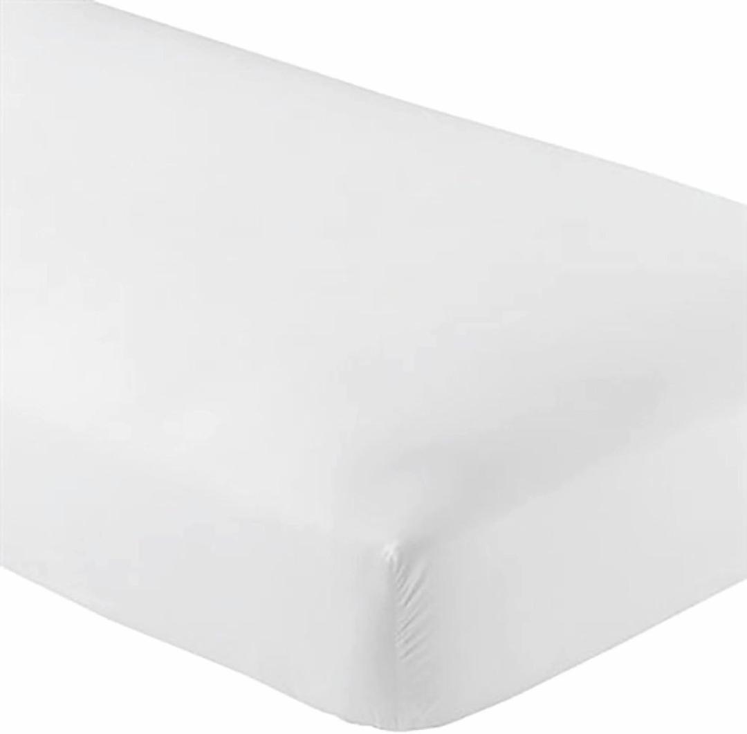 Crescent Bedding Twin White Fitted Sheet Only - Soft & Comfy 100% Cotton (Twin, White)