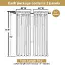 Lecloud Bessie Gold Curtains for Bedroom Decor 78 Inches Long 2 Pcs, Light Filtering Rod Pockets Privacy Farmhouse Curtains for Living Room, Rustic Home Drapes for Dining Room, Each 40" W x 78" L