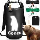 Gonex Bear Bag 10L with Bell Whistle Bear Canister for Backpacking Ultralight Waterproof Food Storage Bag for Hiking, Outdoor, Camping, Fishing, Kayaking (Black)