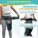 Hip Brace Thigh Compression Sleeve - Adjustable Compression Wrap Support for Arthritis, Pulled Thigh, Hip Fler Strain, Groin Injury, Hamstring Pull, Sciatica Pain Relief - L