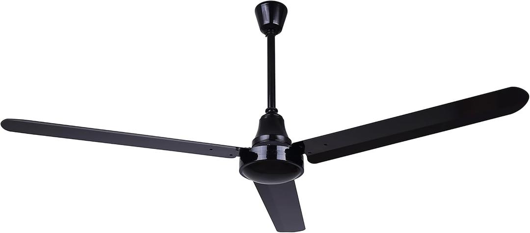 Canarm 60" Black Weatherproof Industrial Ceiling Fan – High-Performance DC Motor – Wall Control – Ideal for Outdoor Patios, Warehouses & Gyms, Extra Large