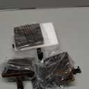 BlissfulTie Christmas Stocking Holders for Mantle Set of 4, Stocking Hangers for Mantel Weighted, Heavy Duty, Flat, for Garland, Fireplace, Wall (Bronze)