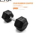 CAP Barbell 35 LB Coated Hex Dumbbell Weight, New Edition