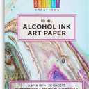 Bright Creations Alcohol Ink Paper Pad - 8.5 x 11 Inches White, for Art Painting & Crafts - Pack of 25 - Alcohol Inks