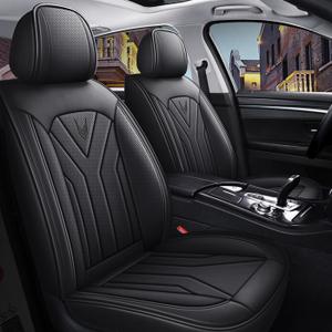 Black Seat Covers for Cars SUV Sedans Pickup, Leather Waterproof Breathable 5 Seats Universal Car Seat Cover, Fit for All Season, Fit for Toyota Corolla Camry Honda Accord Dodge Challenger