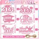 2026 Graduation Cutouts, 30Pcs Glitter Grad Cap 2026 Cutout Tags | Double Side 2026 Graduation Party Decorations, Class of 2026 Table Centerpiece, Congrats Grad Party Supplies Favors, Pink, 10 x 6 cm/3.9x 2.4 inches