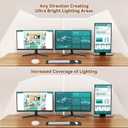 Pzloz Led Desk Lamp with Clamp: Architect Desk Lamp for Home Office, Eye Caring Double Head Computer Monitor Work Desk Light with Remote Control - 24W Flexible Dimmable Desktop Table Lamp White