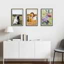 Picrit 12x18 Picture Frame 3 Pack, Brown Poster Frame, Display Poster 11 x 17 with Mat or 12 x 18 without Mat for Horizontal or Vertical Wall Mounting