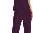 COZYFIT Scrubs for Women Set Medical Uniform - V-Neck Top & Straight Leg Pants with 9 Pockets, Unisex Workwear COZY SCRUBS, Size 2XL
