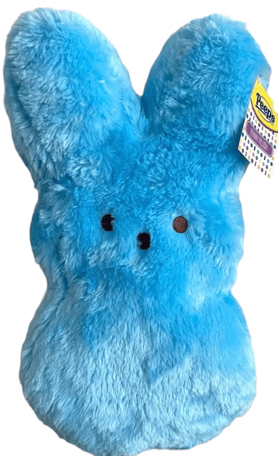 Animal Adventure | 15" Blue Shaggy Bunny Peeps Plush | Easter Basket Stuffed Animals for Kids | Marshmallow Candy | Huggable Ultra Soft Plushie Stuffers Buddy Toy | Collectable Gifts | Aged 3+