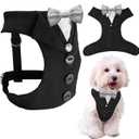 AVERYDAY Dog Tuxedo for Wedding Outfit, Dog Suit and Tie Costumes for Birthday, Halloween, Cosplay, Christmas Party, Pet Formal Wear with Bowtie, Tux for Small Dogs, Chihuahua, Bichon, Maltese, Cats (S (Chest 16.9-21.1 in))