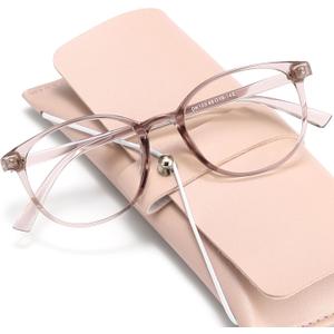 miyya Blue Light Blocking Glasses Women, Fashion Round Transparent Anti Blue Light Glasses with Anti Eyestrain & UV Glare