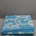 Pauwer Waterproof Outdoor Rug 5x8, Reversible Plastic Straw Patio Camping Rug, Indoor Outdoor RV Mat Carpet for Deck, Camper, Porch, Balcony, Backyard, Picnic, Boho Teal