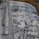 Area Rugs for Living Room: 7x10 Abstract Washable Rug Modern Neutral Large Soft Stain Resistant Non-Slip Backing Machine Table for Bedroom Dining Room Indoor Home Office Carpet - Blue Grey